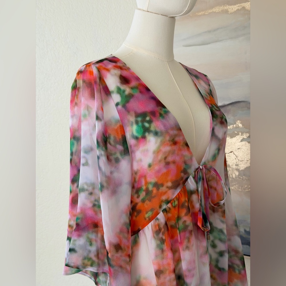 Like Mynded Elegant Floral Watercolor Swim Coverup - Picture 12 of 16
